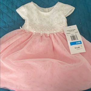 Rare Edition pink and ivory formal dress